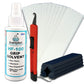 Birdie Golf Grips Smoke & Barrel regrip kit with Brampton solvent, tape strips, hook blade, and rubber vise clamp.